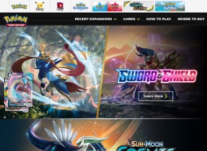 How pokemontcg.com looks like on a tablet such as an iPad.