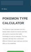 How pokemontypecalculator.org looks like on a mobile device such as an iPhone.