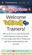 How pokexperience.com looks like on a mobile device such as an iPhone.
