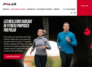 How polar.com looks like on a tablet such as an iPad.