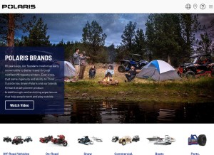 How polaris.com looks like on a tablet such as an iPad.