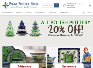 How polishpotteryhouse.com looks like on a tablet such as an iPad.