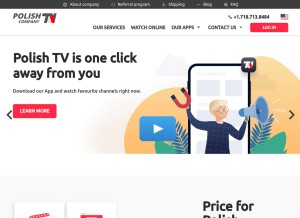How polishtvcompany.com looks like on a tablet such as an iPad.