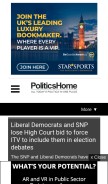 How politicshome.com looks like on a mobile device such as an iPhone.