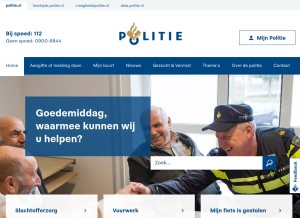How politie.nl looks like on a tablet such as an iPad.