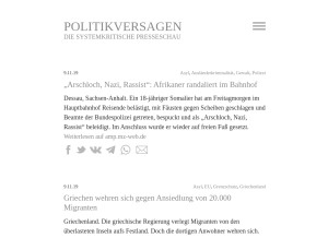 How politikversagen.net looks like on a tablet such as an iPad.