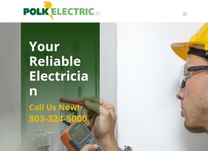 How polkelectric.com looks like on a tablet such as an iPad.