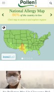 How pollen.com looks like on a mobile device such as an iPhone.