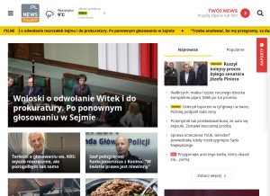 How polsatnews.pl looks like on a tablet such as an iPad.