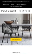 How polyandbark.com looks like on a mobile device such as an iPhone.