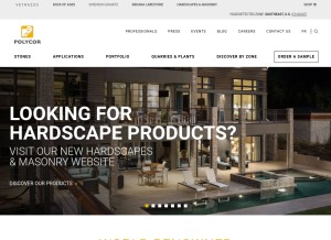 How polycor.com looks like on a tablet such as an iPad.