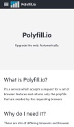 How polyfill.io looks like on a mobile device such as an iPhone.