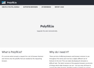 How polyfill.io looks like on a tablet such as an iPad.