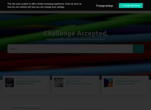 How polyone.com looks like on a tablet such as an iPad.