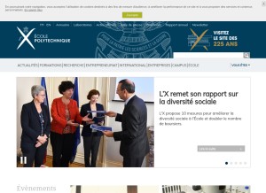 How polytechnique.fr looks like on a tablet such as an iPad.