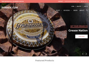 How pomade.com looks like on a tablet such as an iPad.