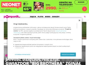 How pomponik.pl looks like on a tablet such as an iPad.