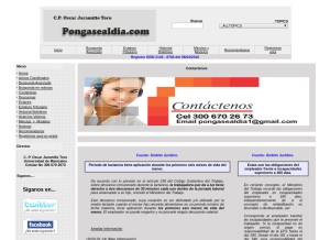 How pongasealdia.com looks like on a tablet such as an iPad.