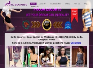 How poojaescorts.in looks like on a tablet such as an iPad.