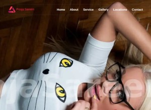 How poojasareen.in looks like on a tablet such as an iPad.