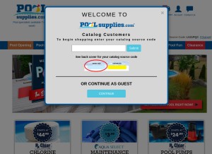 How poolsupplies.com looks like on a tablet such as an iPad.