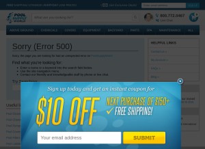 How poolsupplyworld.com looks like on a tablet such as an iPad.