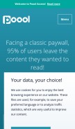 How poool.fr looks like on a mobile device such as an iPhone.
