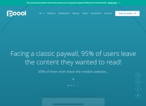 How poool.fr looks like on a tablet such as an iPad.