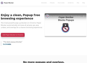 How poperblocker.com looks like on a tablet such as an iPad.