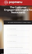 How popmenu.com looks like on a mobile device such as an iPhone.
