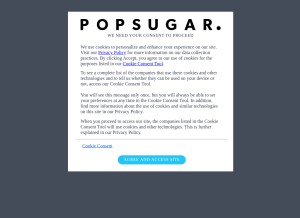 How popsugar.com looks like on a tablet such as an iPad.