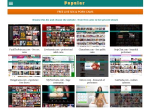 How popular.cam looks like on a tablet such as an iPad.