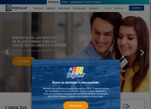 How popularenlinea.com looks like on a tablet such as an iPad.