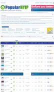 How popularhyip.com looks like on a mobile device such as an iPhone.