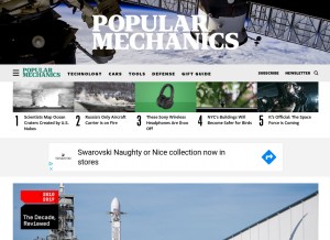 How popularmechanics.com looks like on a tablet such as an iPad.