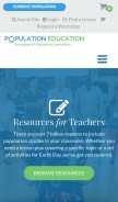 How populationeducation.org looks like on a mobile device such as an iPhone.