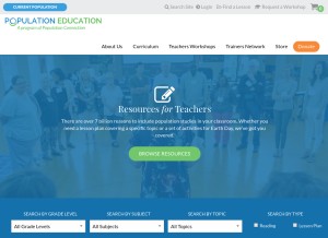 How populationeducation.org looks like on a tablet such as an iPad.