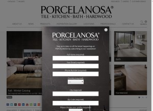 How porcelanosa-usa.com looks like on a tablet such as an iPad.