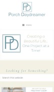 How porchdaydreamer.com looks like on a mobile device such as an iPhone.