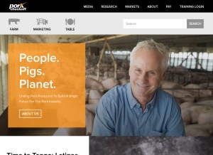 How pork.org looks like on a tablet such as an iPad.