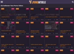 How pornoaktuelle.com looks like on a tablet such as an iPad.