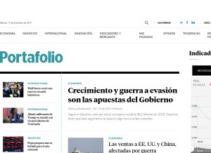 How portafolio.co looks like on a tablet such as an iPad.