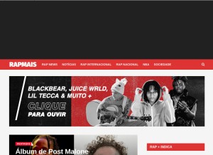 How portalrapmais.com looks like on a tablet such as an iPad.