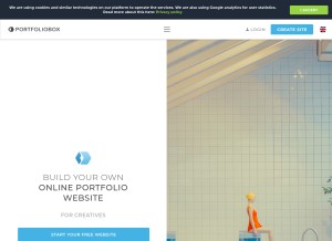 How portfoliobox.net looks like on a tablet such as an iPad.