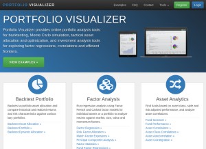 How portfoliovisualizer.com looks like on a tablet such as an iPad.