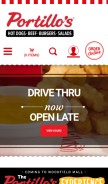 How portillos.com looks like on a mobile device such as an iPhone.