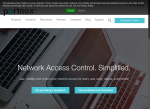 How portnox.com looks like on a tablet such as an iPad.