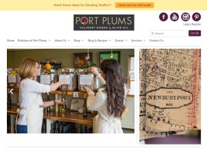 How portplums.com looks like on a tablet such as an iPad.