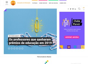 How porvir.org looks like on a tablet such as an iPad.