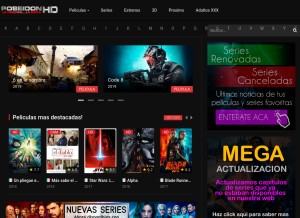 How poseidonhd.co looks like on a tablet such as an iPad.